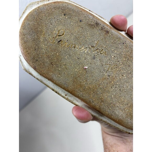 VTG Stoneware Butter Dish Wheat Accent Primitive Speckled Signed EUC - Picture 9 of 9